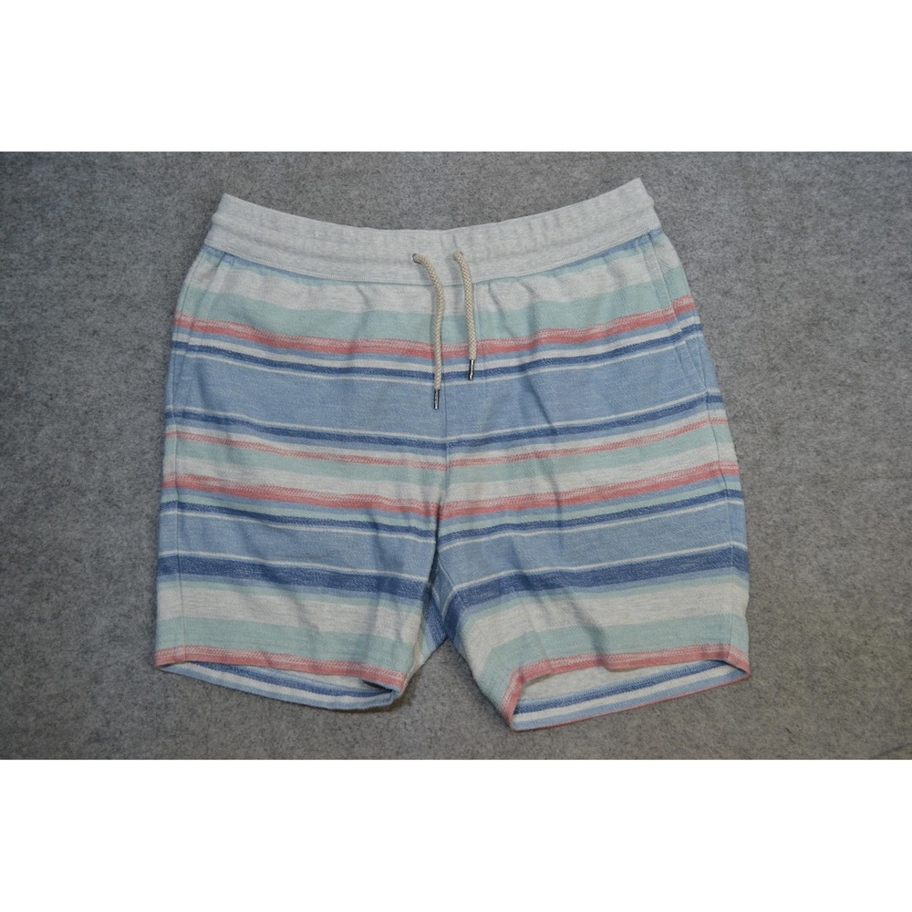 Faherty Shorts Mens Large Multicolor Stripe Organic Cotton Sweat Lined Beach
